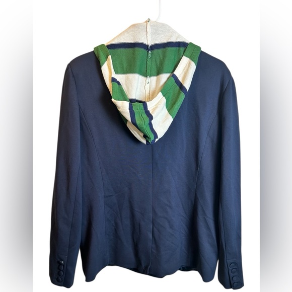 NWT Anthropologie Hooded Khloe Blazer W Striped Sweater Dickie Size Large - Picture 7 of 8